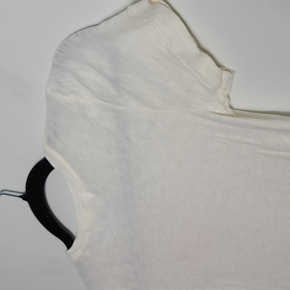 J. CREW Cream Tee with Orange Floral Embroidery Short Sleeve 100% Cotton Size XS - Picture 12 of 13